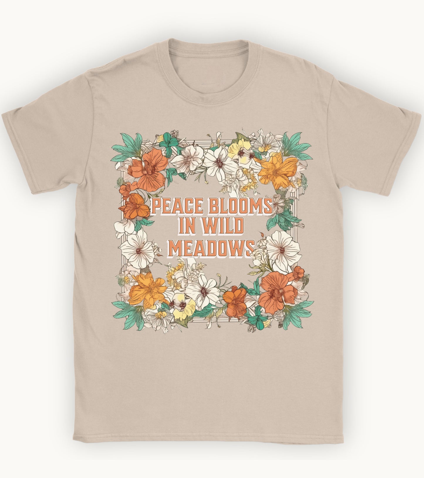 Peace blooms in wild meadows T-shirt