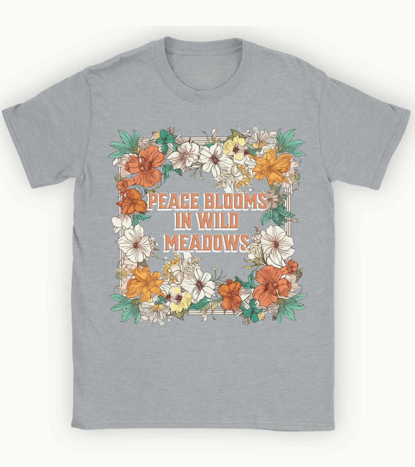 Peace blooms in wild meadows T-shirt