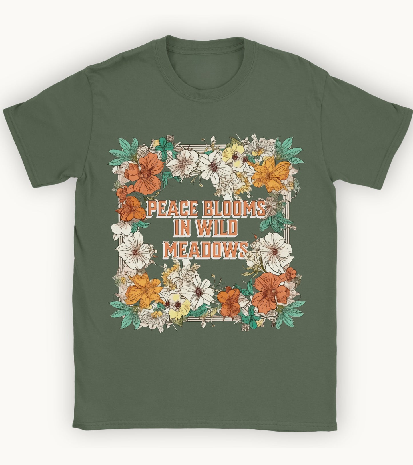Peace blooms in wild meadows T-shirt