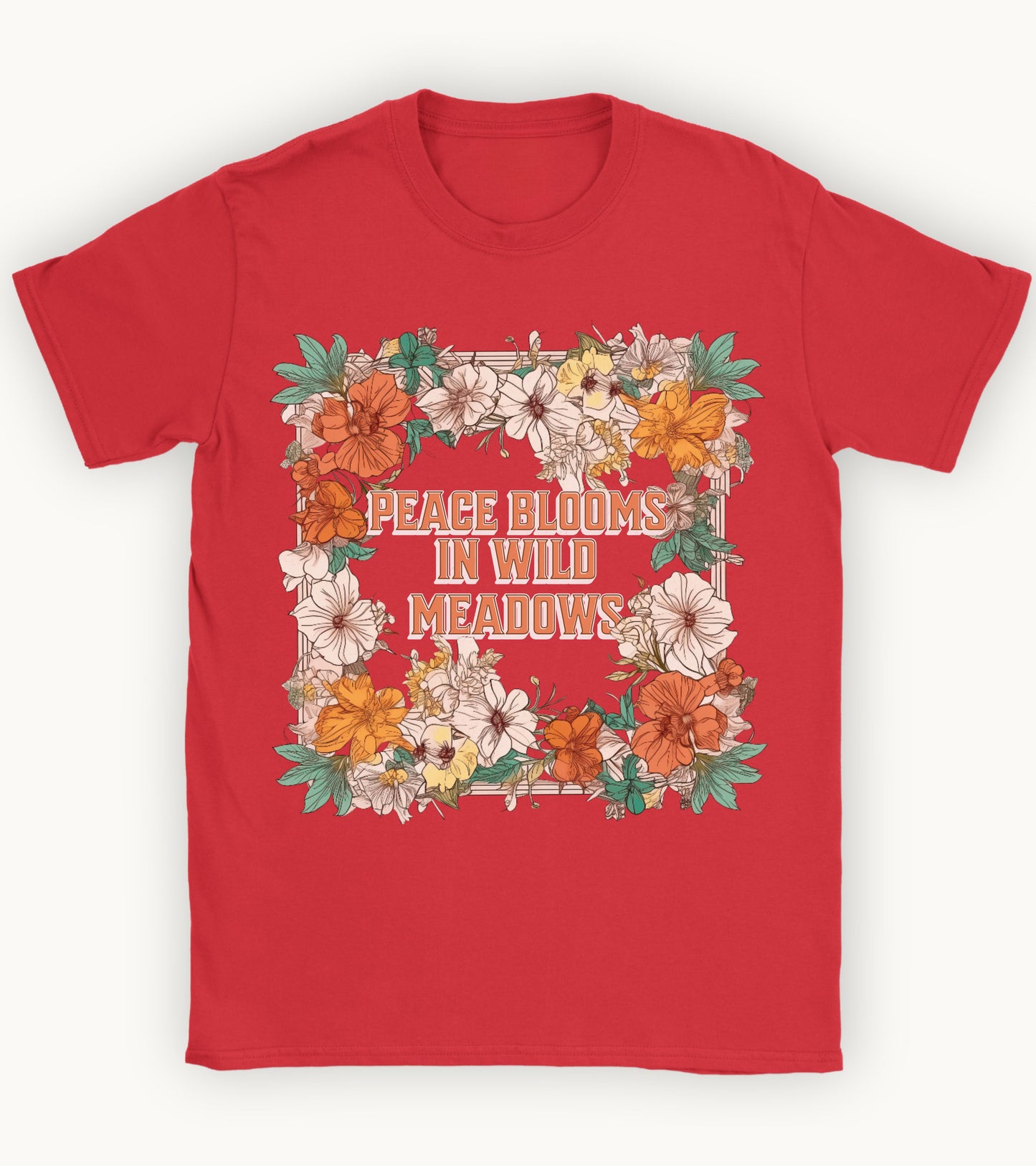 Peace blooms in wild meadows T-shirt