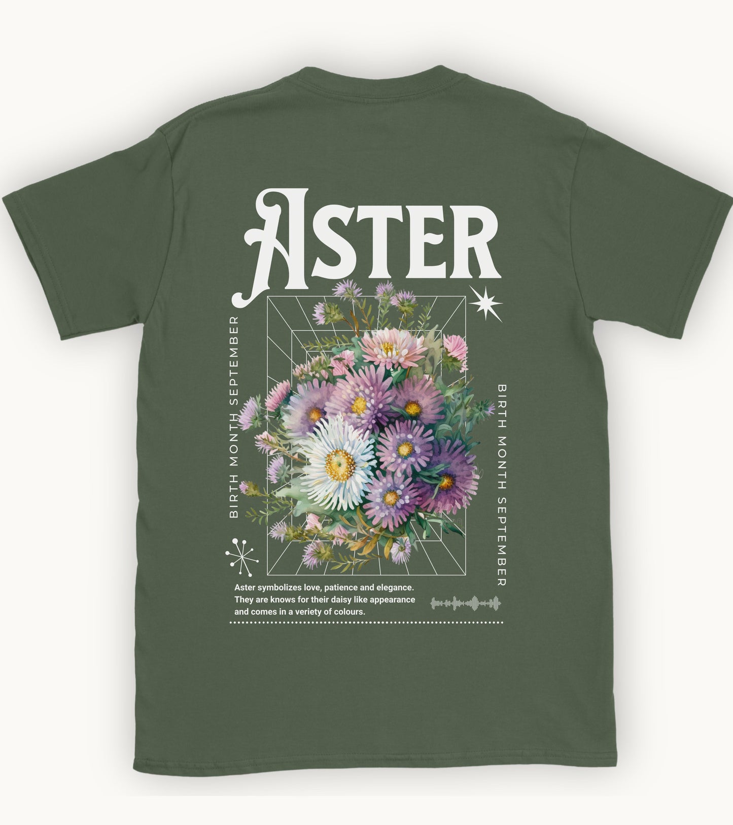 Aster, birth month september flower T-shirt