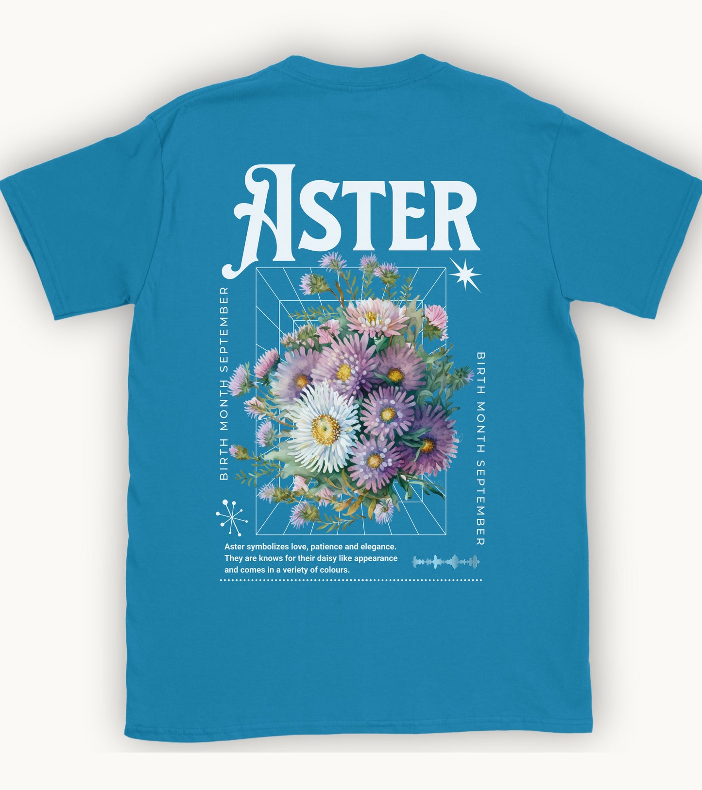 Aster, birth month september flower T-shirt