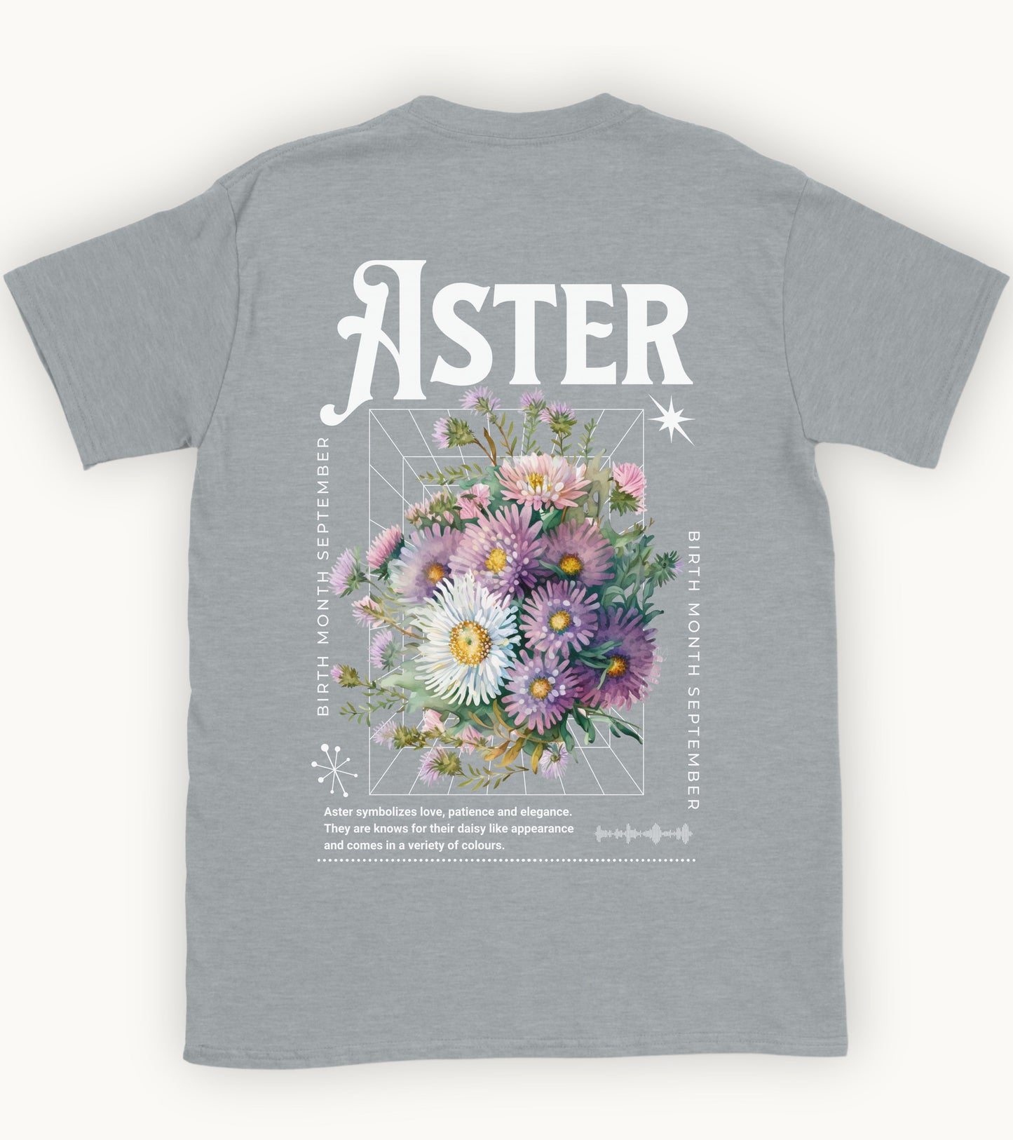 Aster, birth month september flower T-shirt
