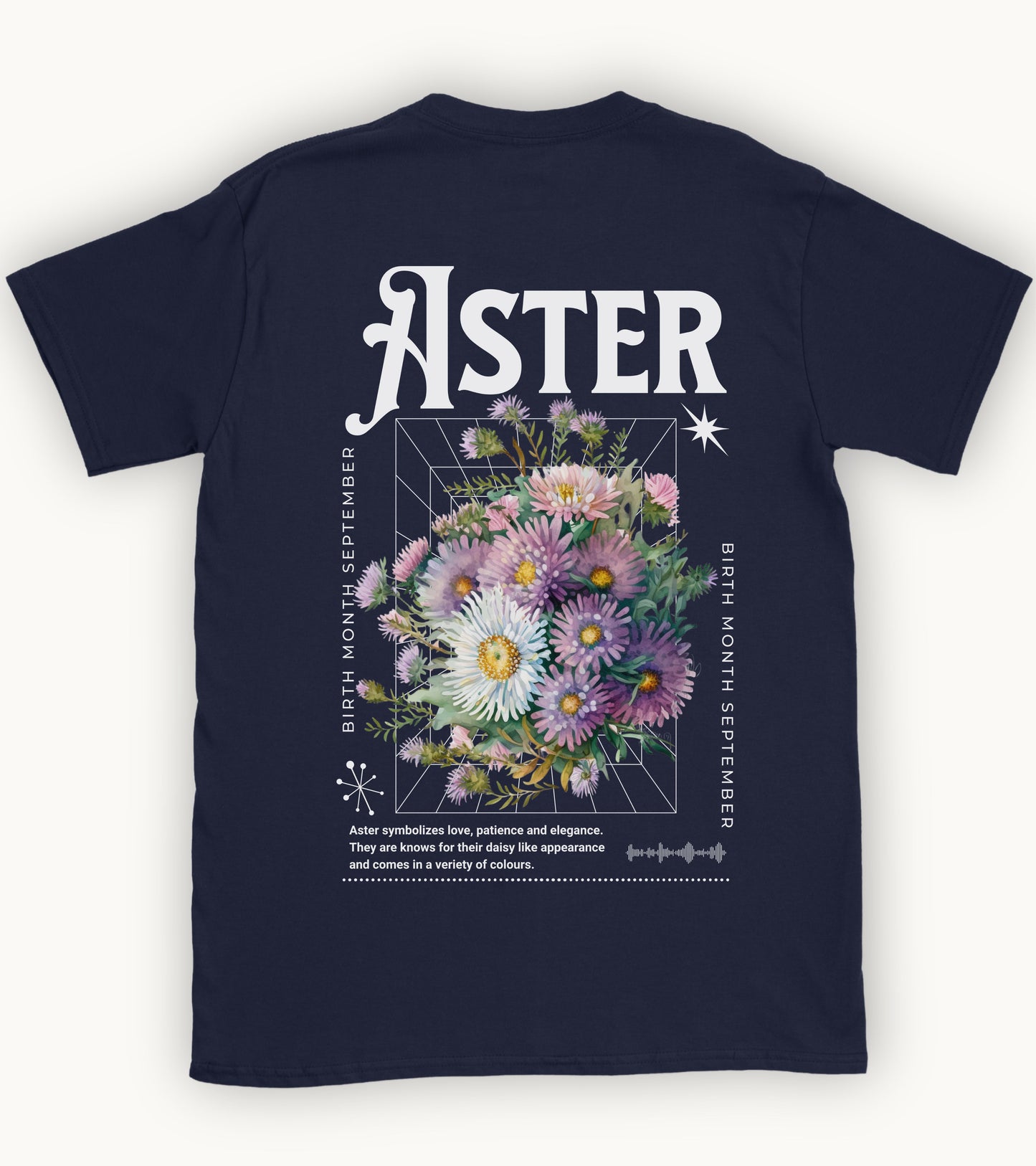 Aster, birth month september flower T-shirt