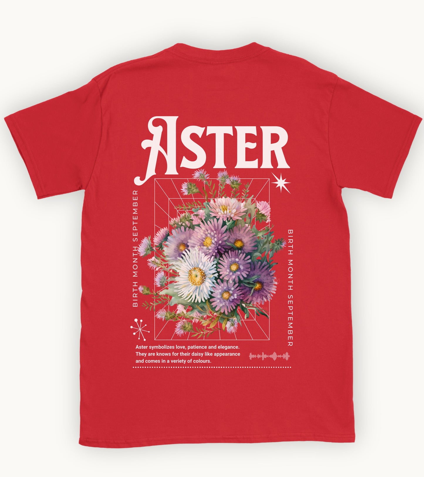 Aster, birth month september flower T-shirt