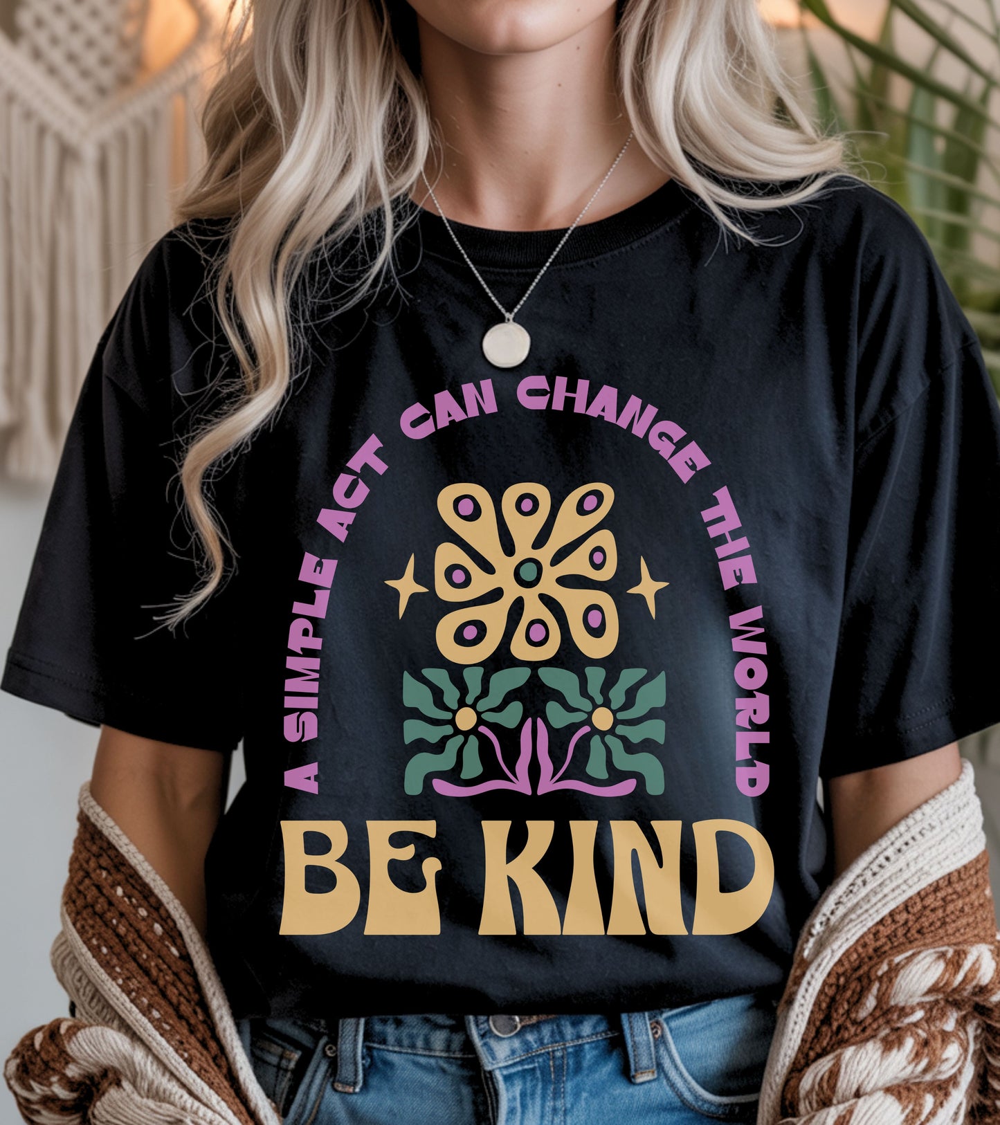 Be kind floral t-shirt.