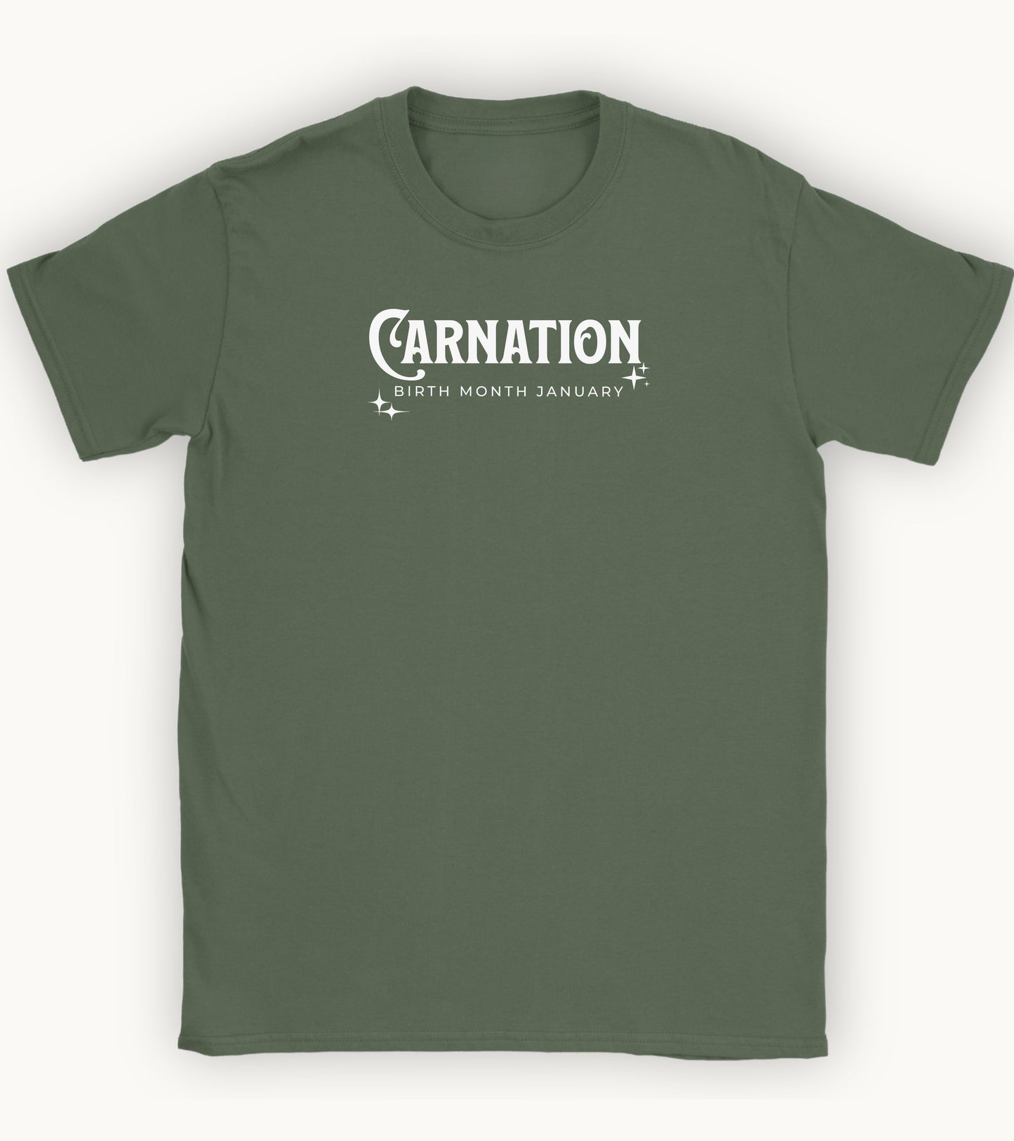Carnation, birth month January flower T-shirt.