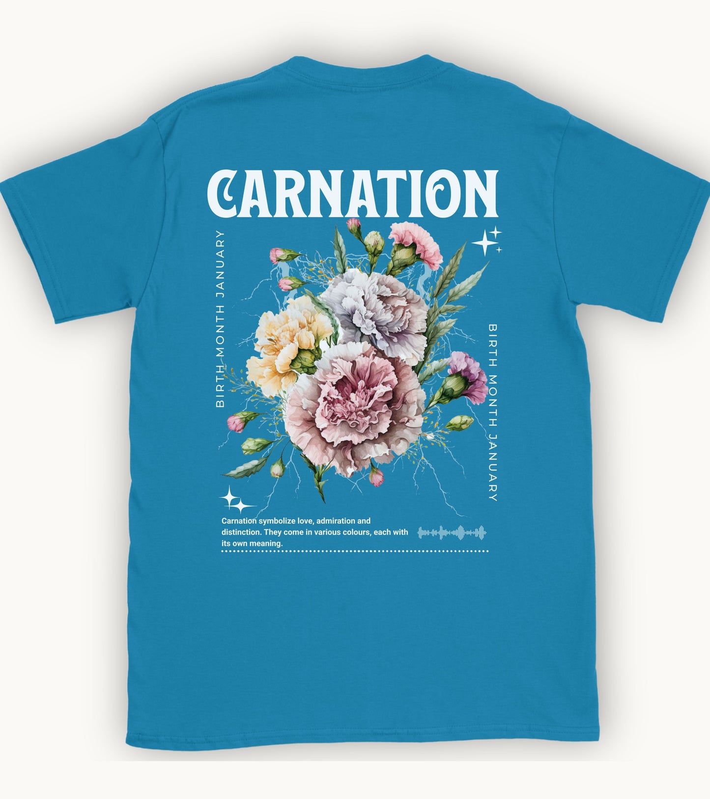 Carnation, birth month January flower T-shirt.