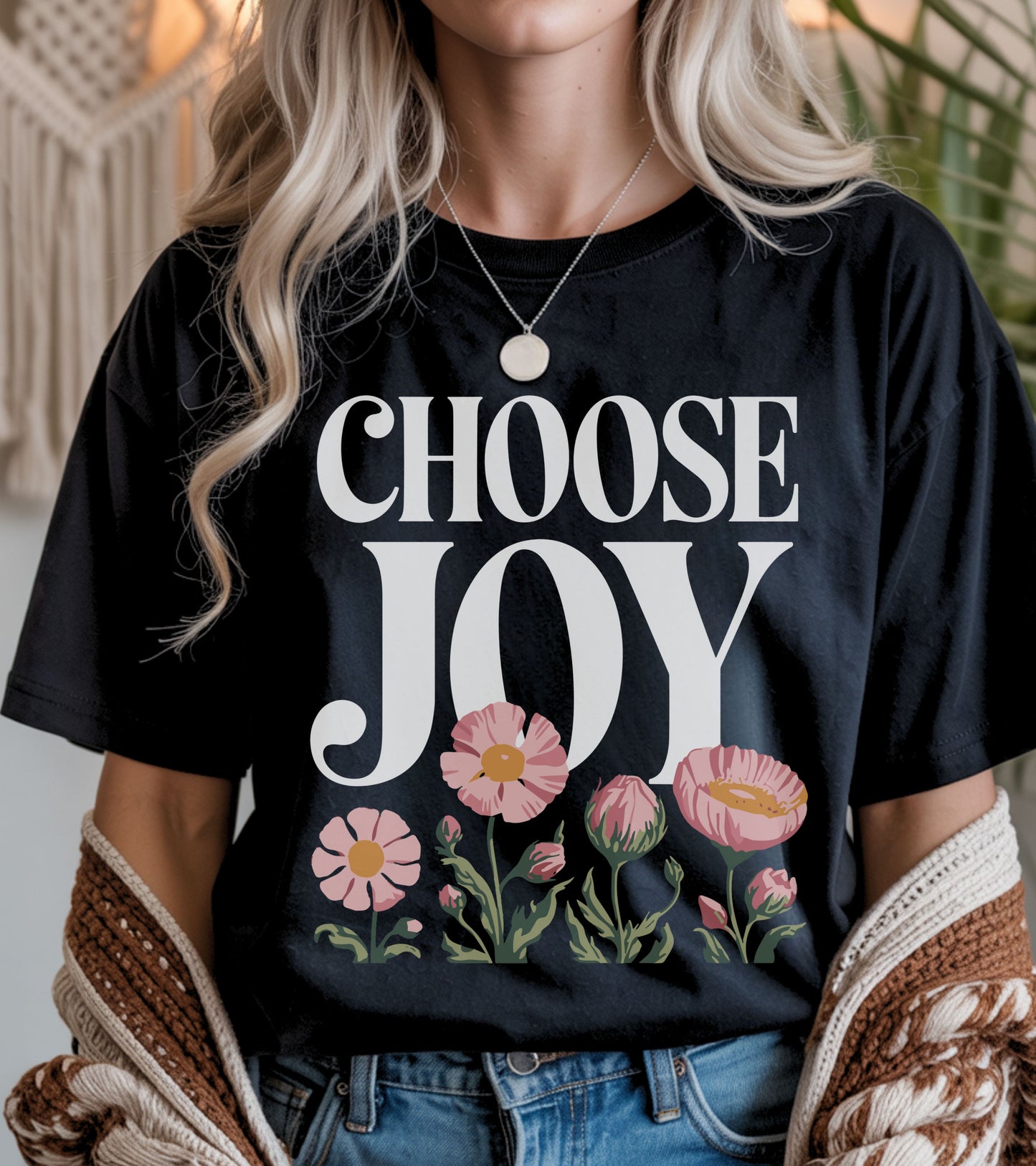 Choose joy floral t-shirt.