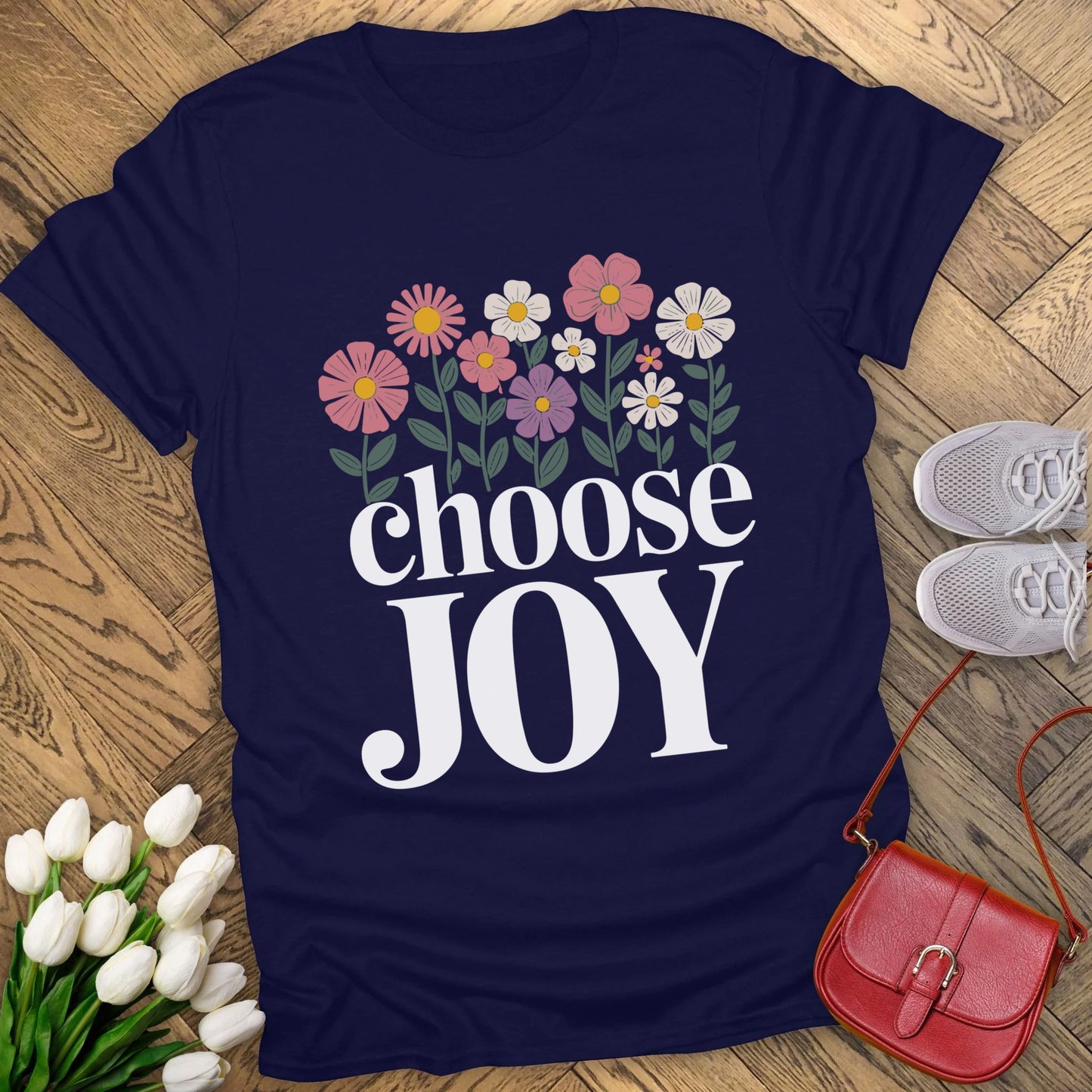 Choose joy floral t-shirt.