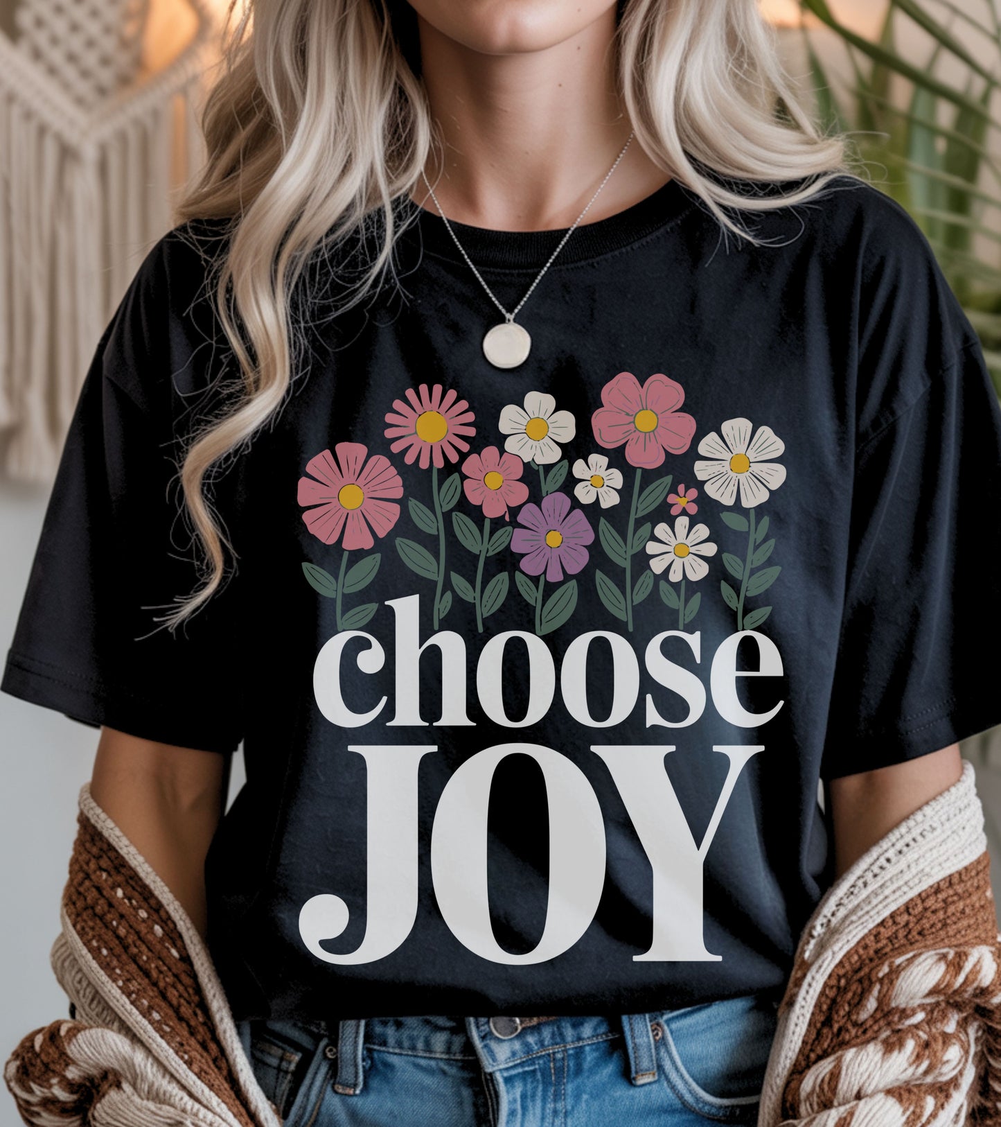 Choose joy floral t-shirt.