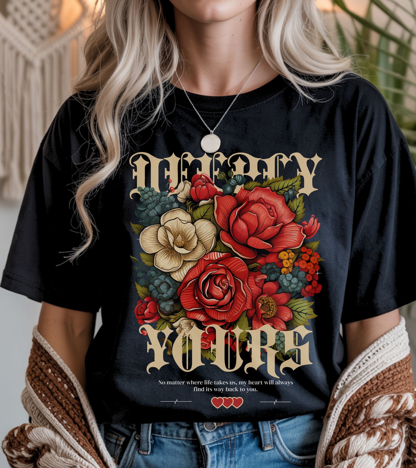 Deeply yours floral t-shirt.