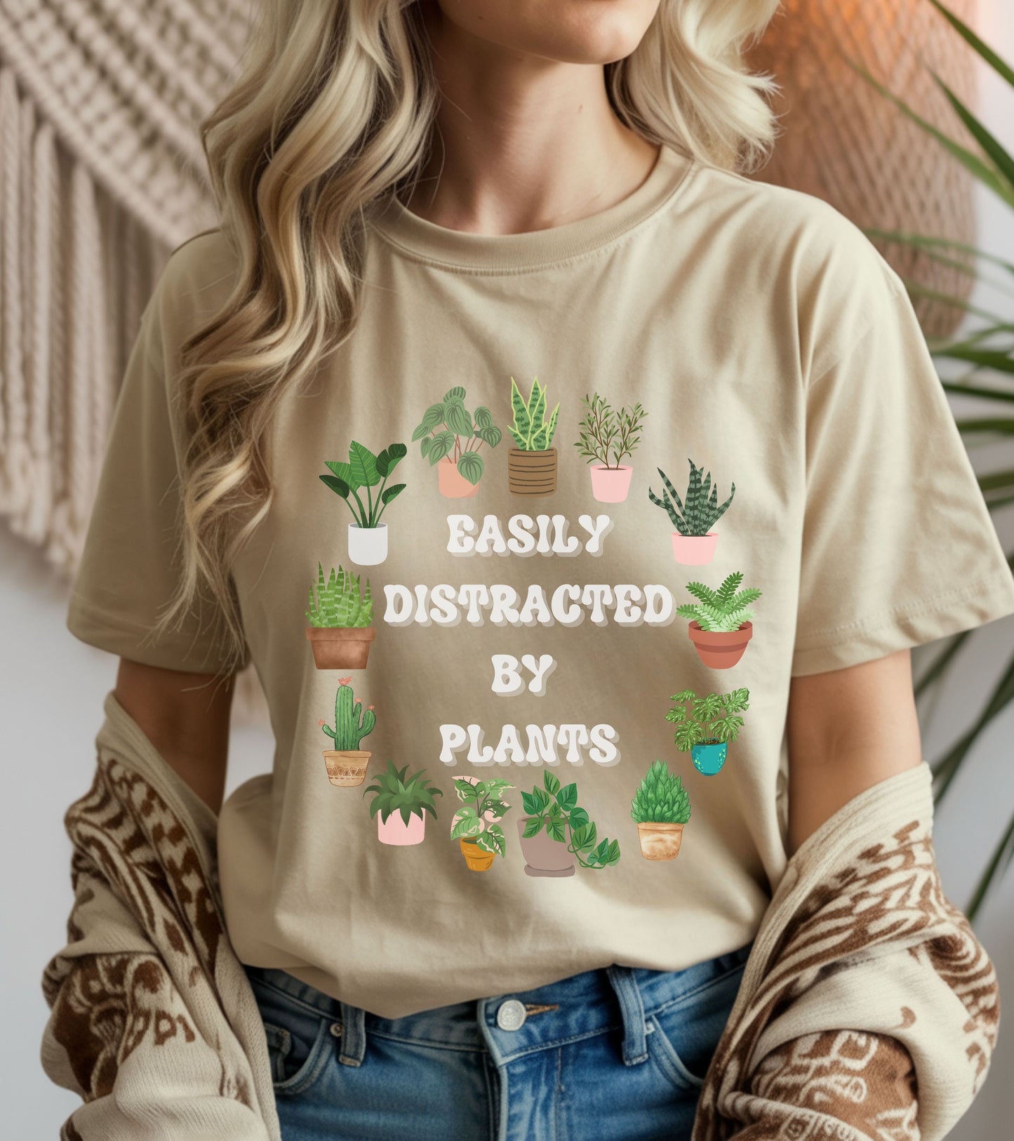 Easily Distracted by plants t-shirt.