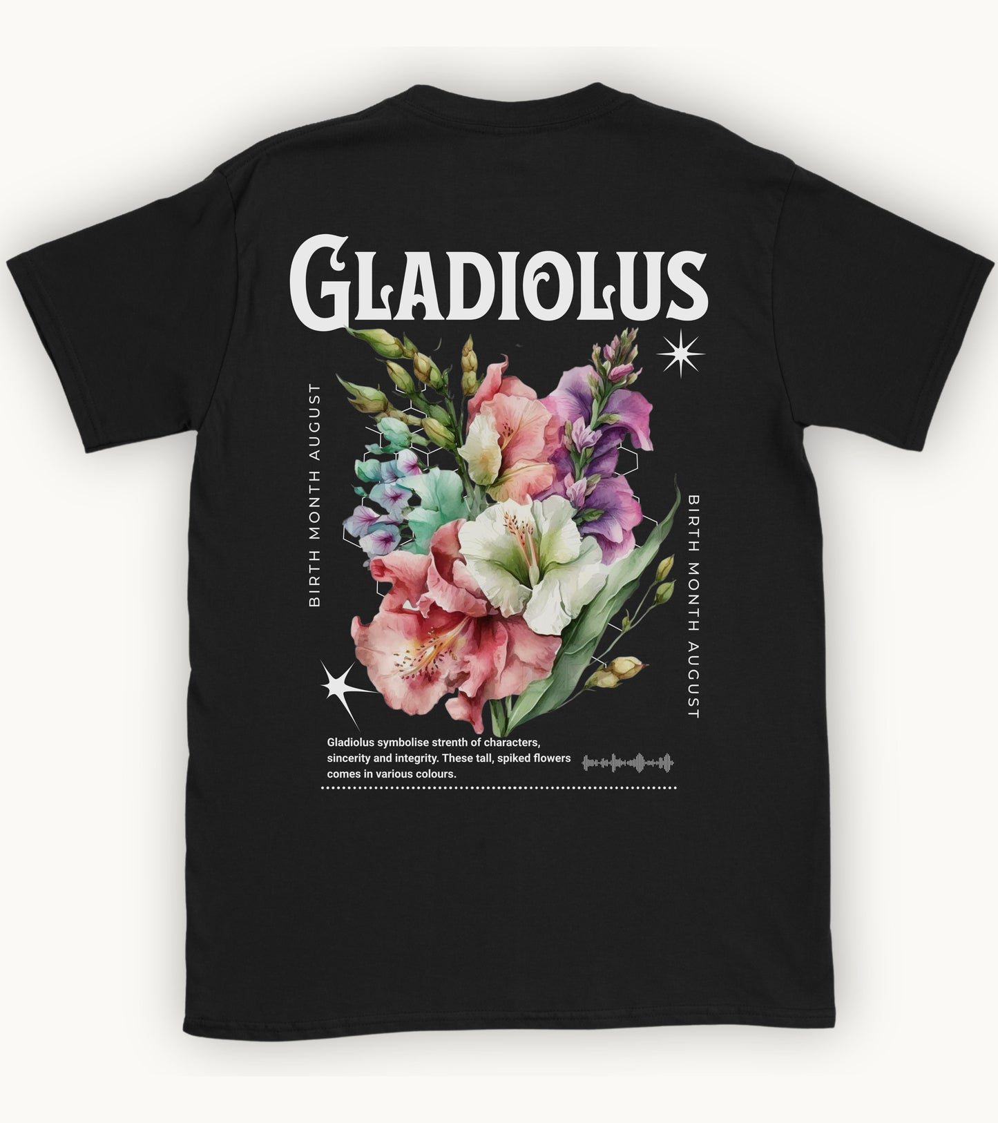 Gladiolus, birth month August flower T-shirt
