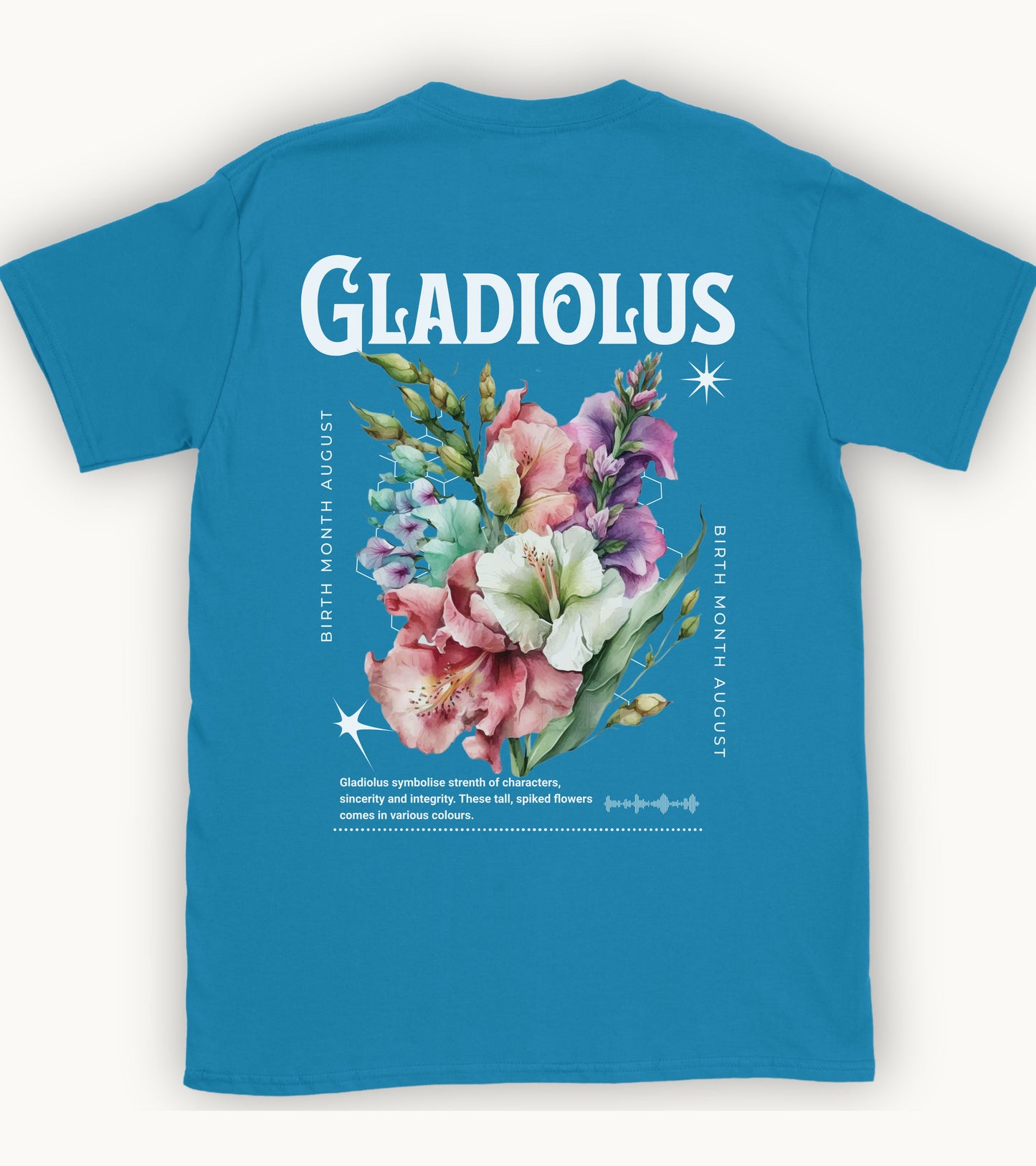 Gladiolus, birth month August flower T-shirt