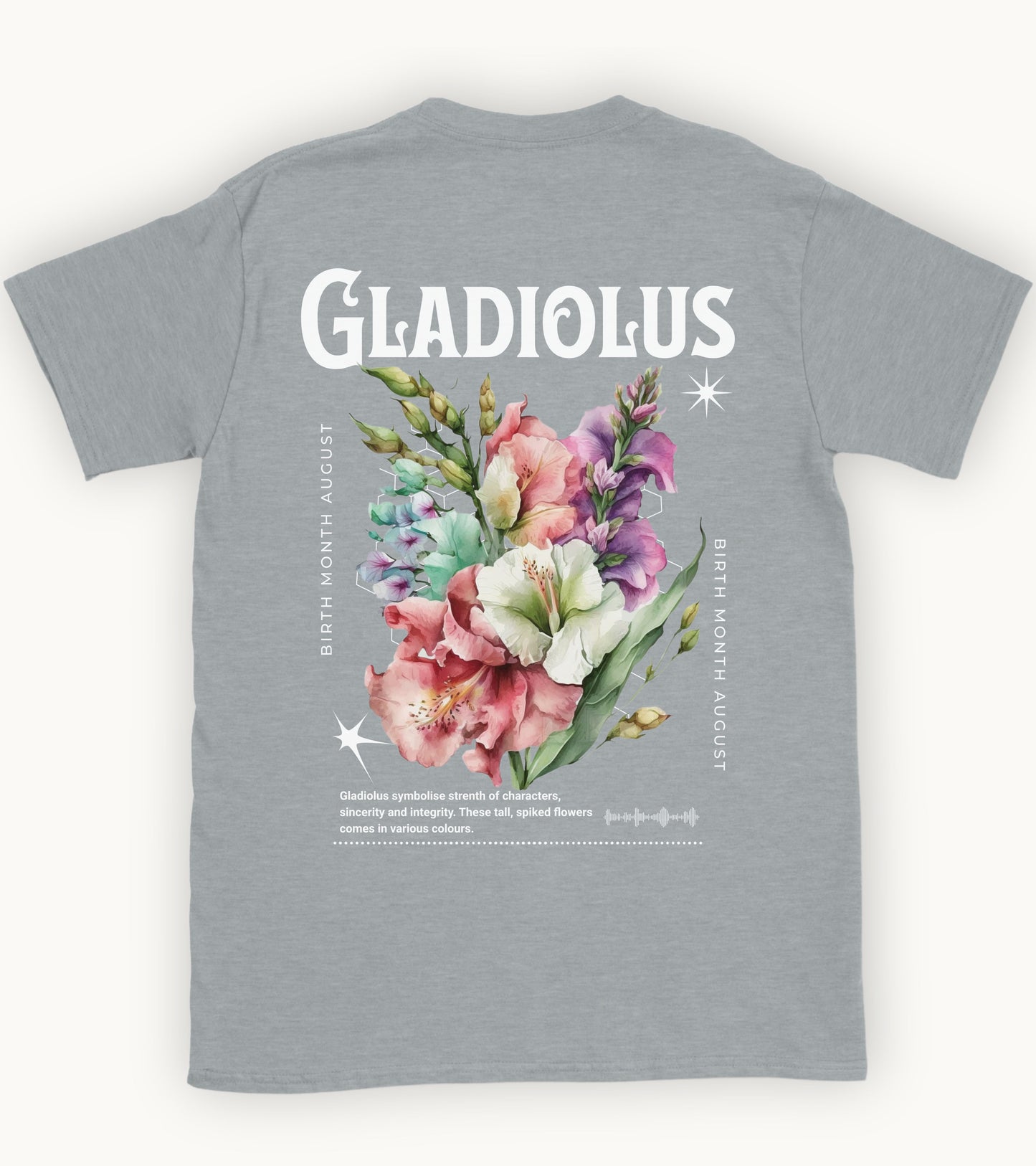 Gladiolus, birth month August flower T-shirt