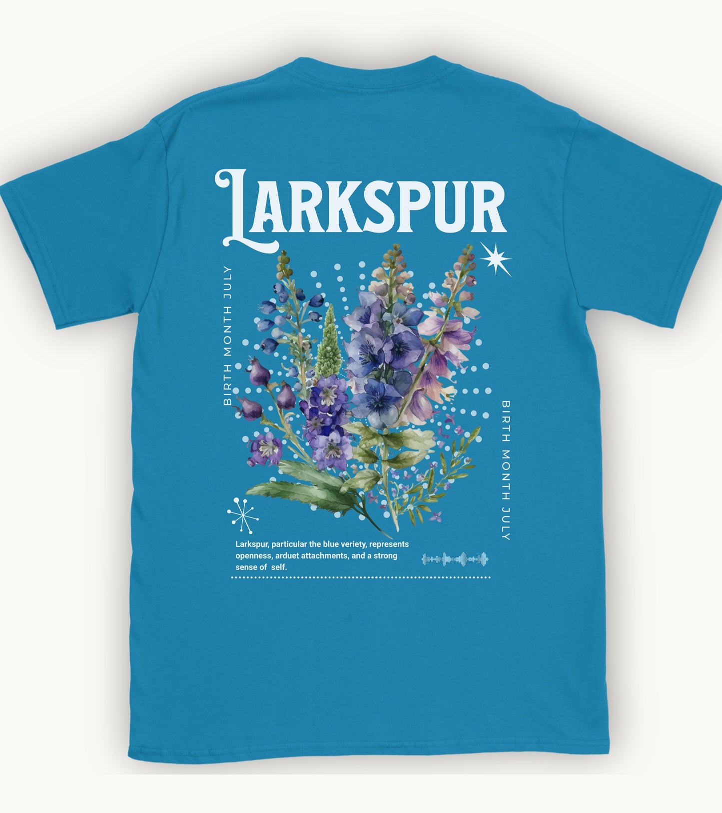 Larkspur, birth month july flower T-shirt
