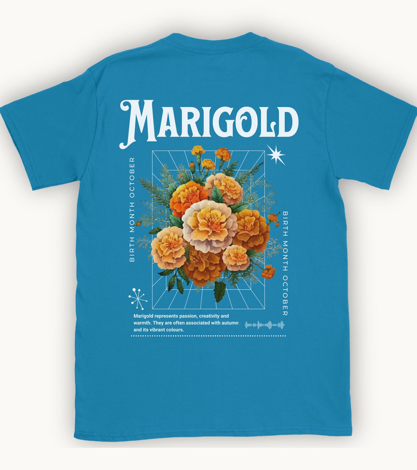 Marigold, birth month october flower T-shirt