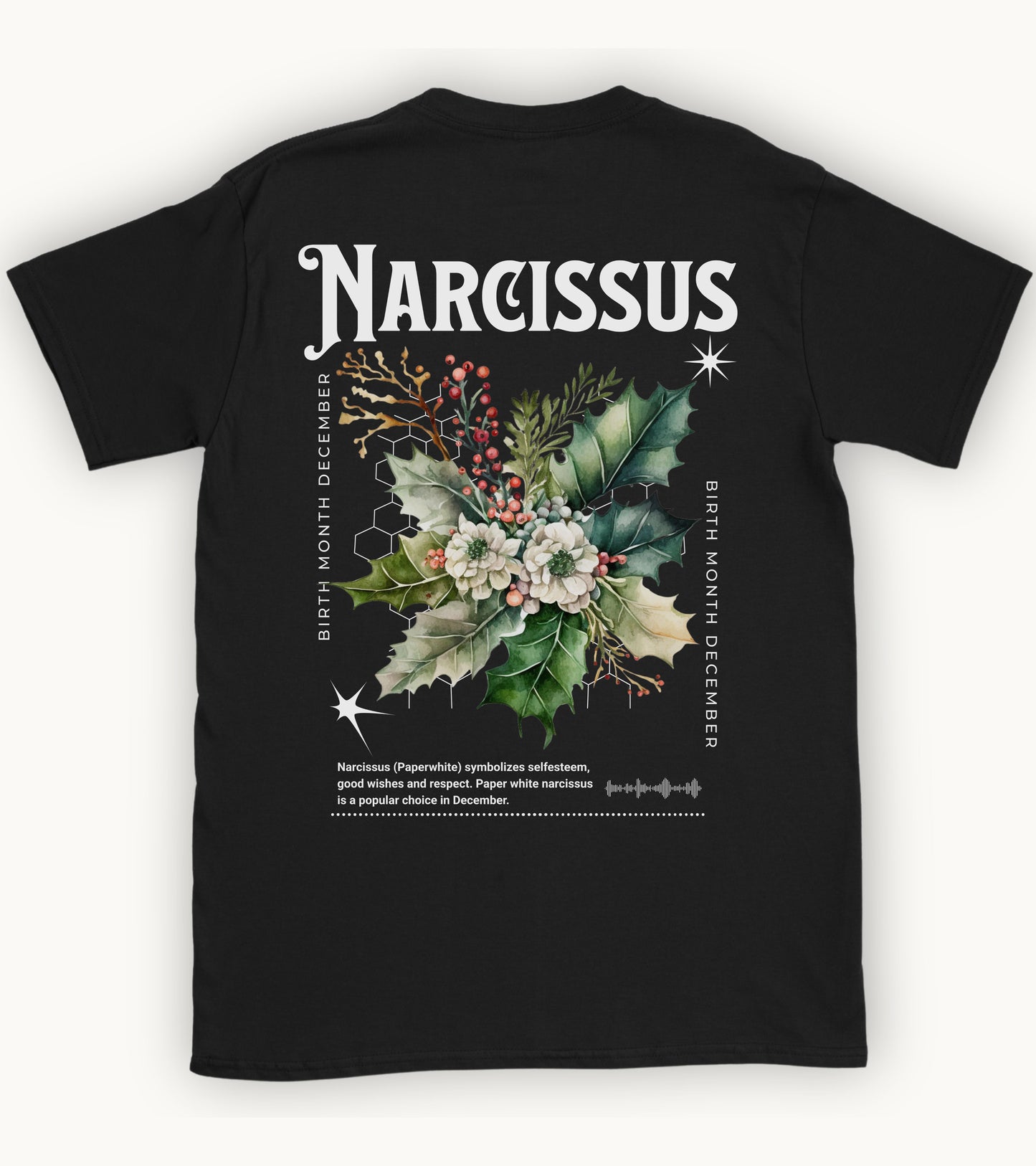 Narcissus, birth month December flower T-shirt