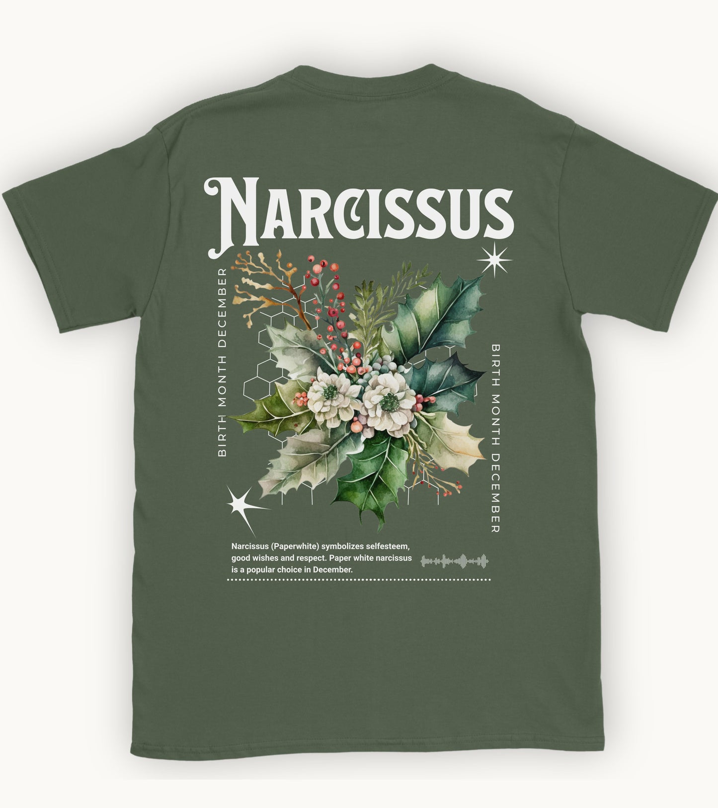 Narcissus, birth month December flower T-shirt