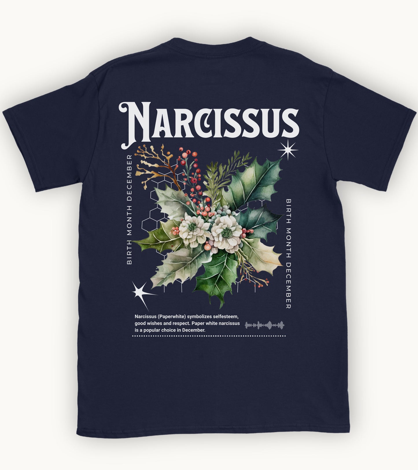 Narcissus, birth month December flower T-shirt