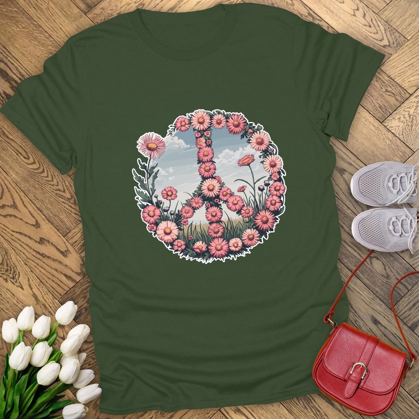 Peace blooms t-shirt.