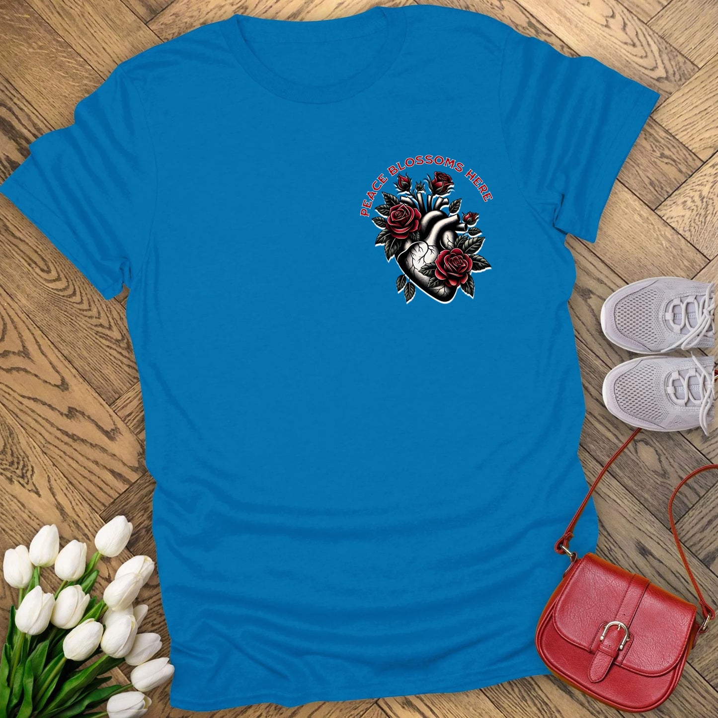 Peace blossoms here T-shirt