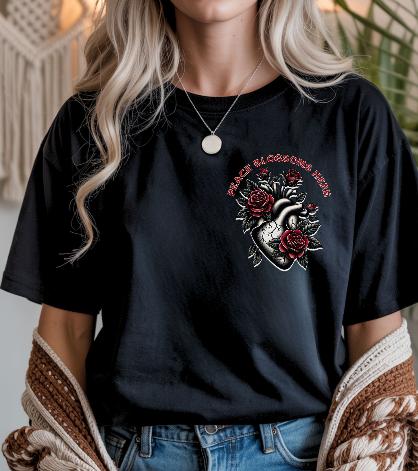 Peace blossoms here T-shirt