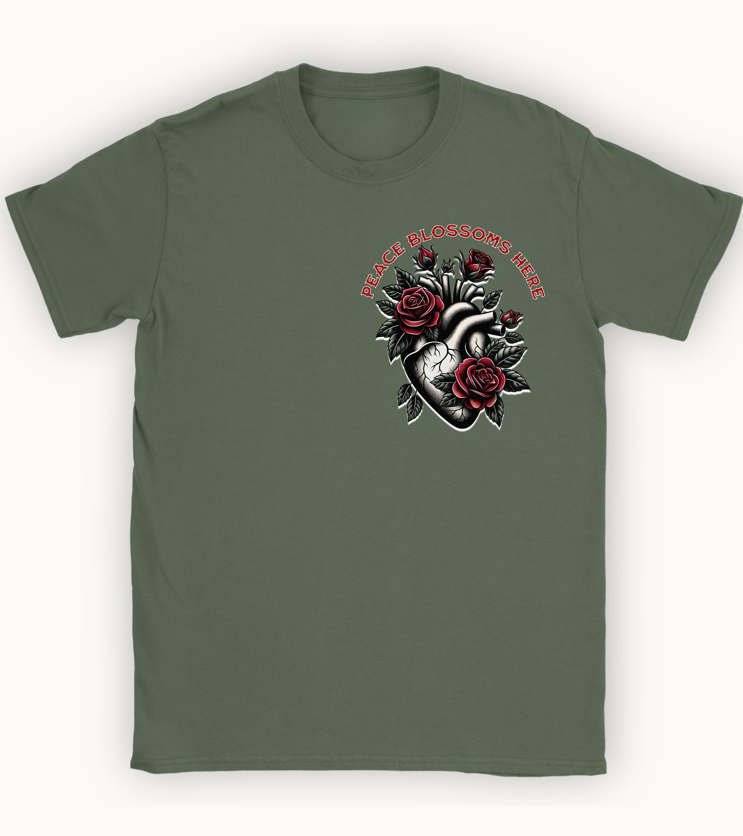 Peace blossoms here T-shirt