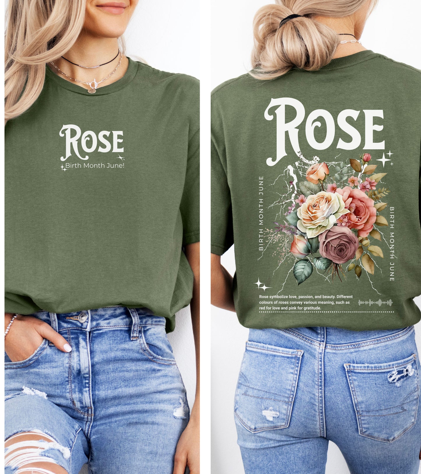 Rose, birth month june flower T-shirt