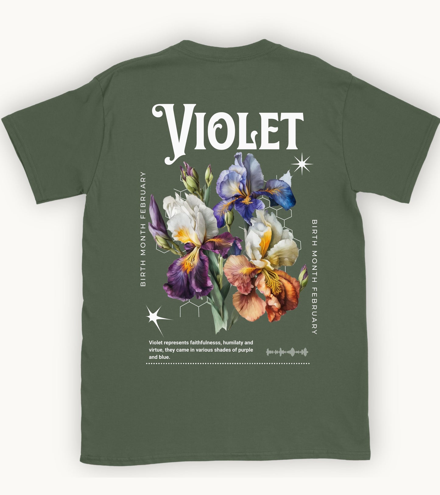 Violet, birth month february flower T-shirt