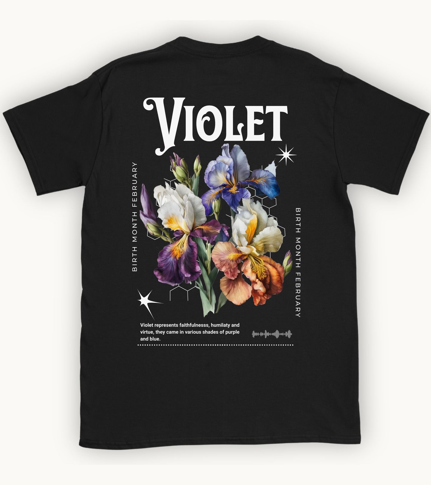 Violet, birth month february flower T-shirt