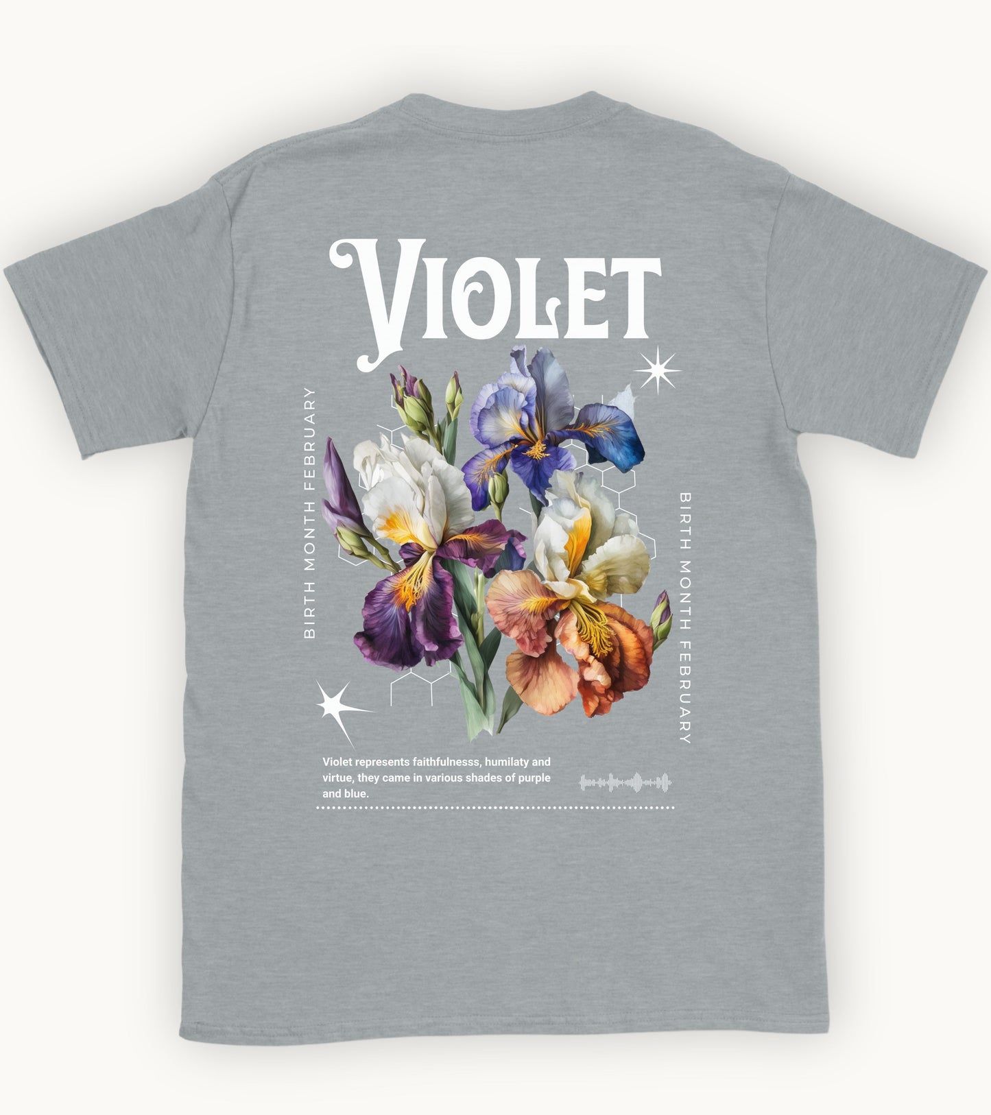 Violet, birth month february flower T-shirt