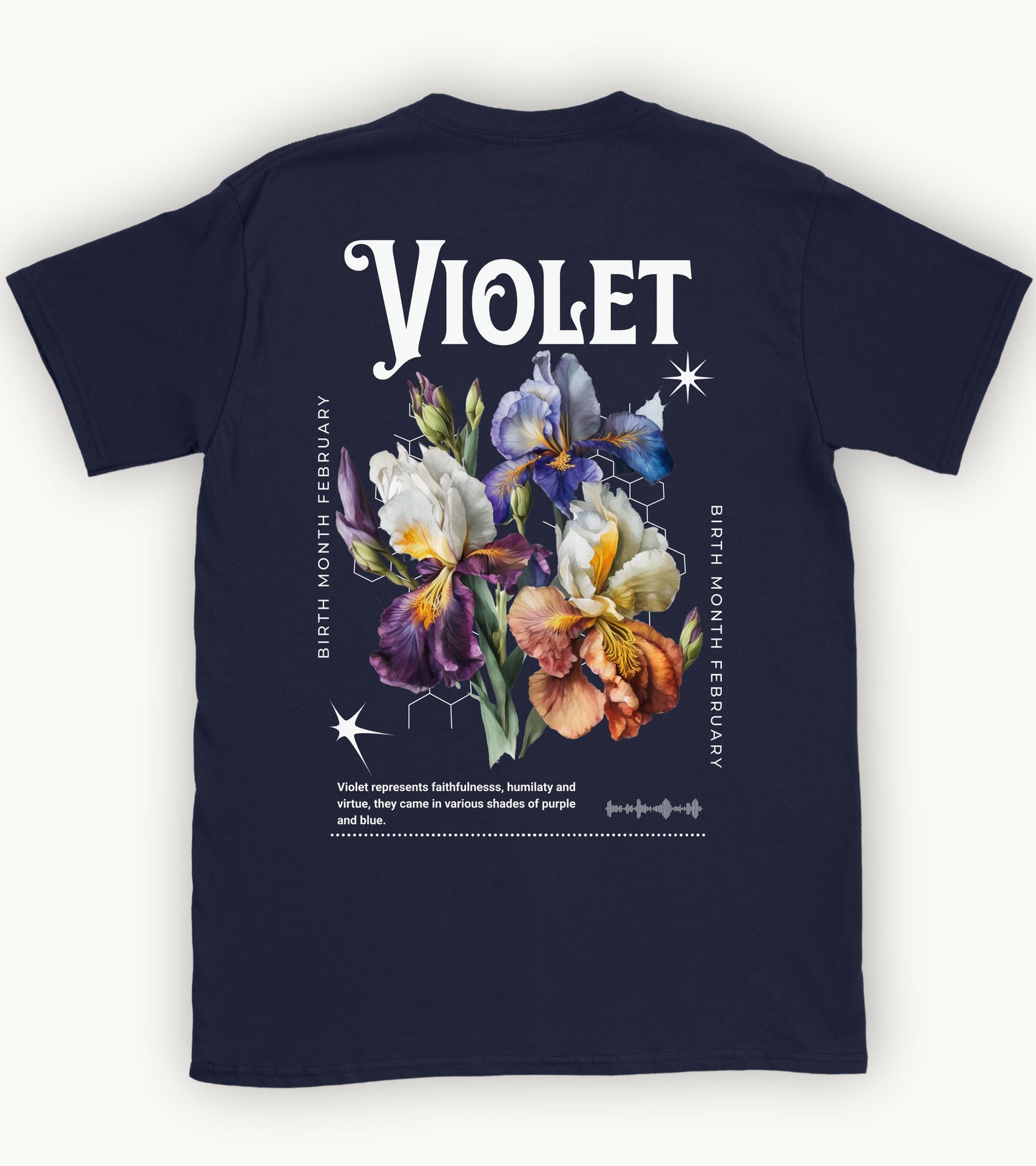 Violet, birth month february flower T-shirt