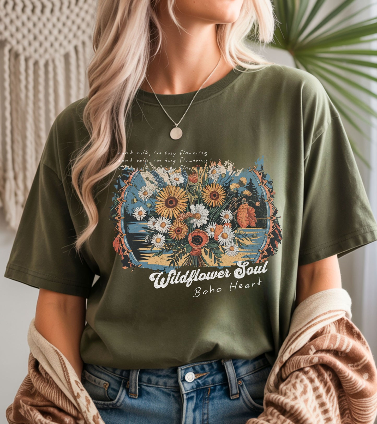 Wildflower soul boho heart T-shirt.