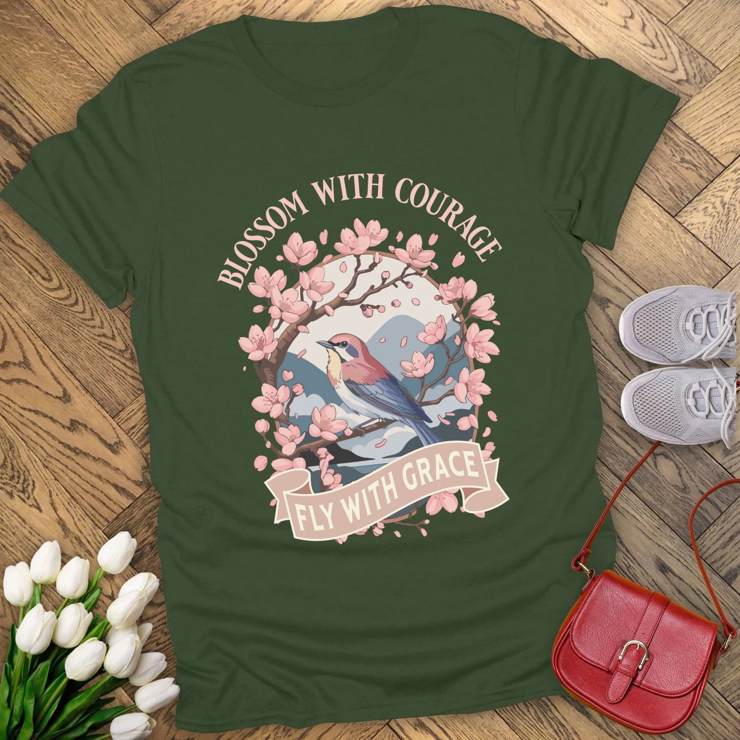 Blossom with courage t-shirt.