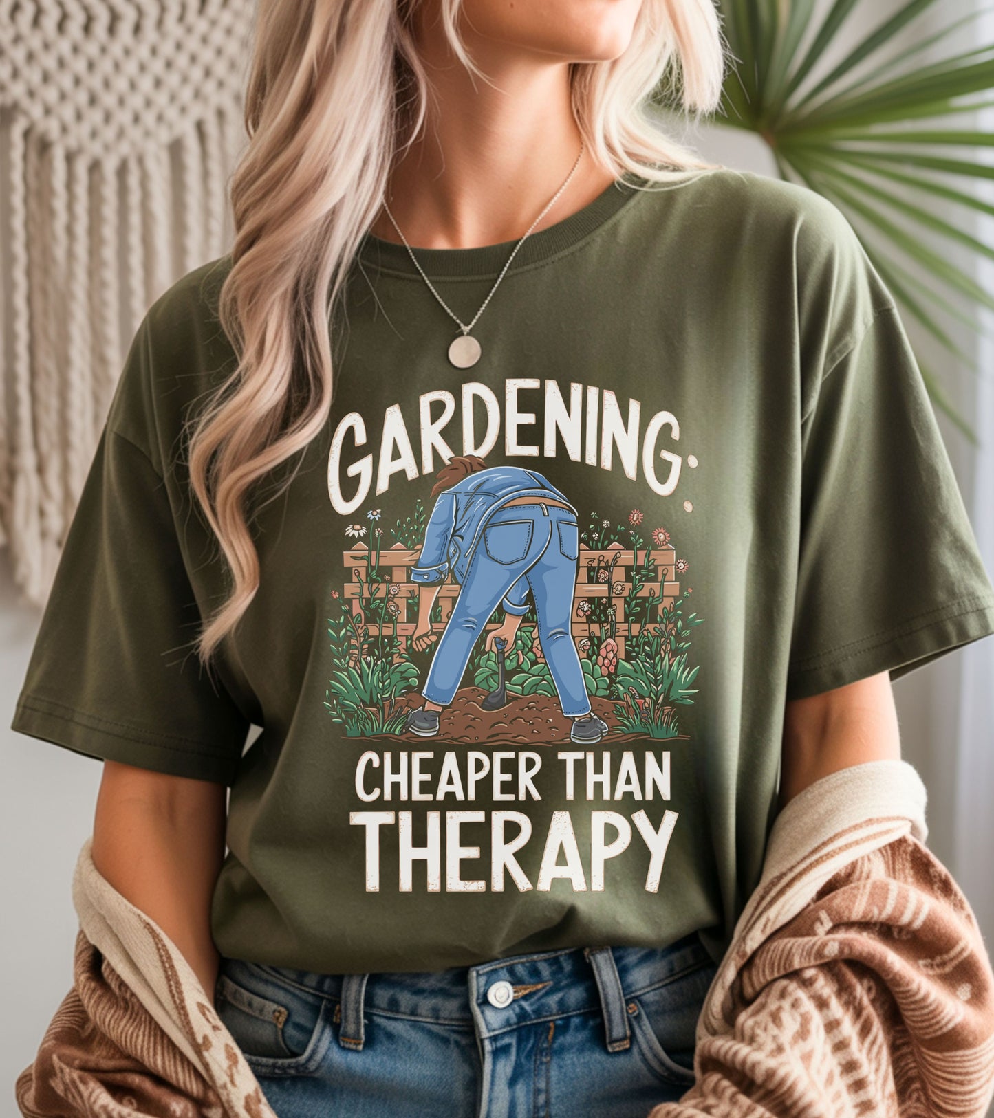 Gardening: cheaper than therapy t-shirt.