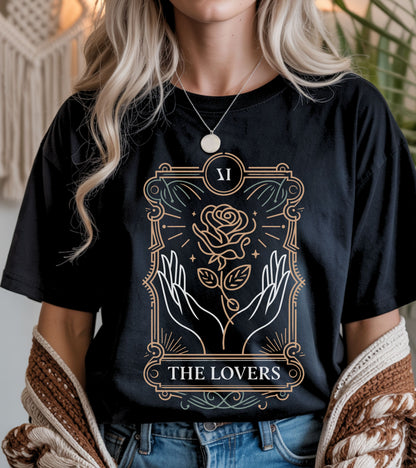 The Lovers’ Bloom – A Floral Tarot Story T-shirt.