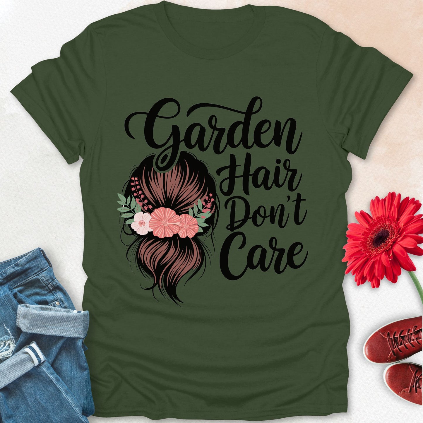 Garden hair don't care t-shirt.