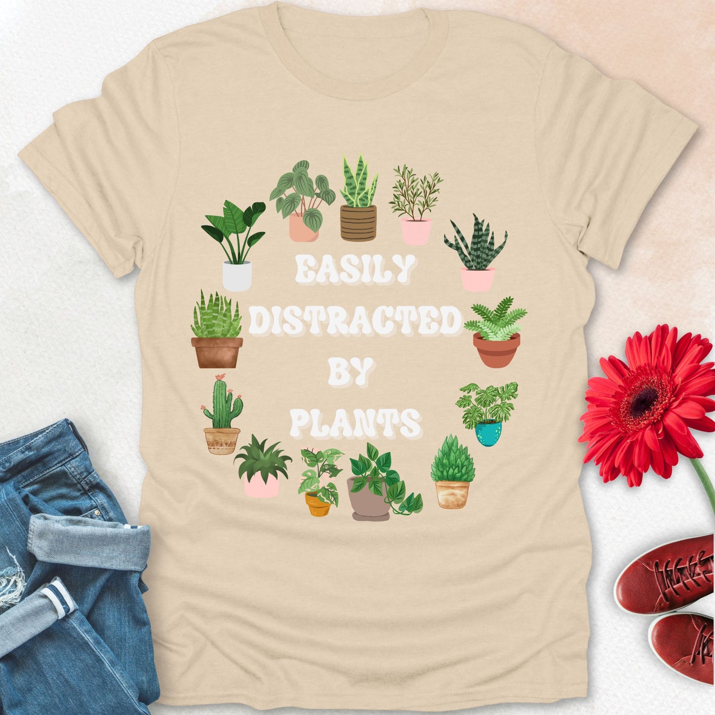 Easily Distracted by plants t-shirt.