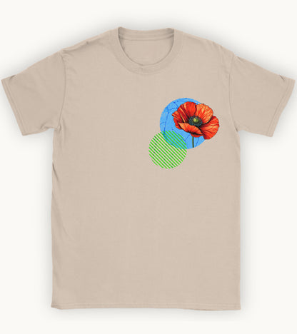 poppy, birth month August flower T-shirt