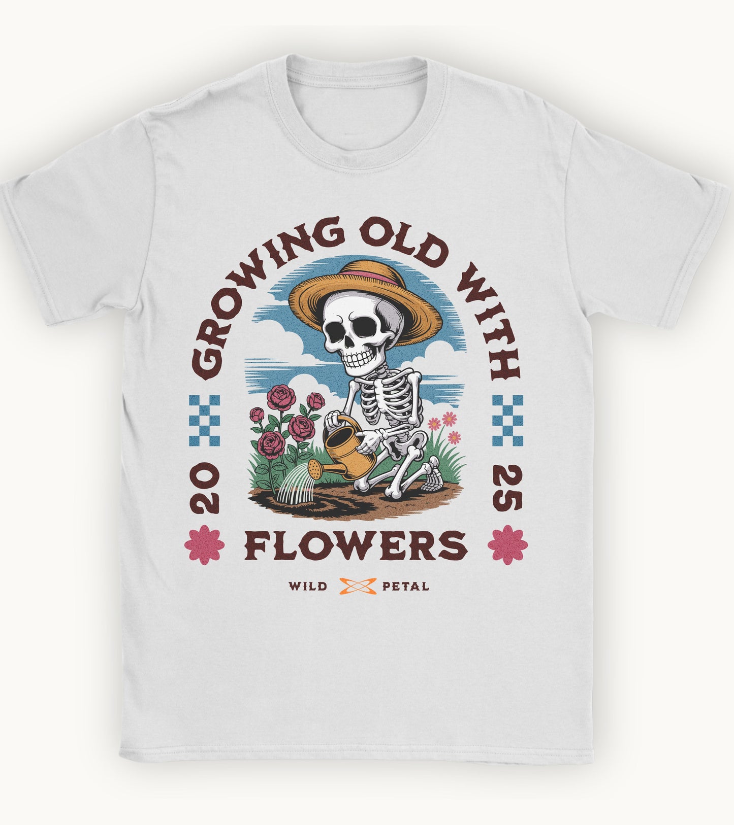 Growing old with flowers T-shirt.