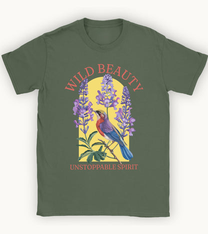 Wild beauty, unstoppable spirit t-shirt.
