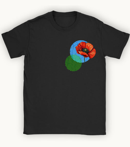 poppy, birth month August flower T-shirt