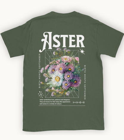 Aster, birth month september flower T-shirt