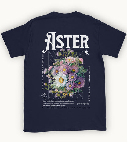 Aster, birth month september flower T-shirt