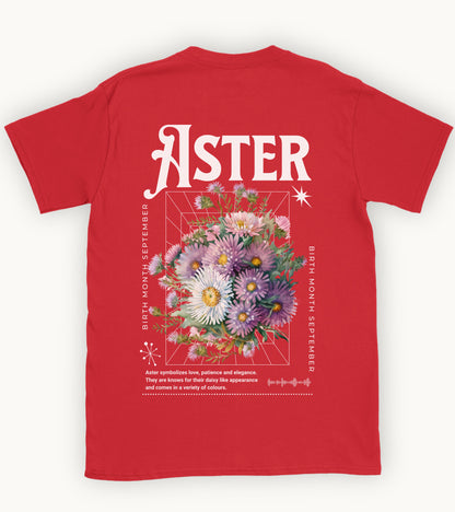 Aster, birth month september flower T-shirt