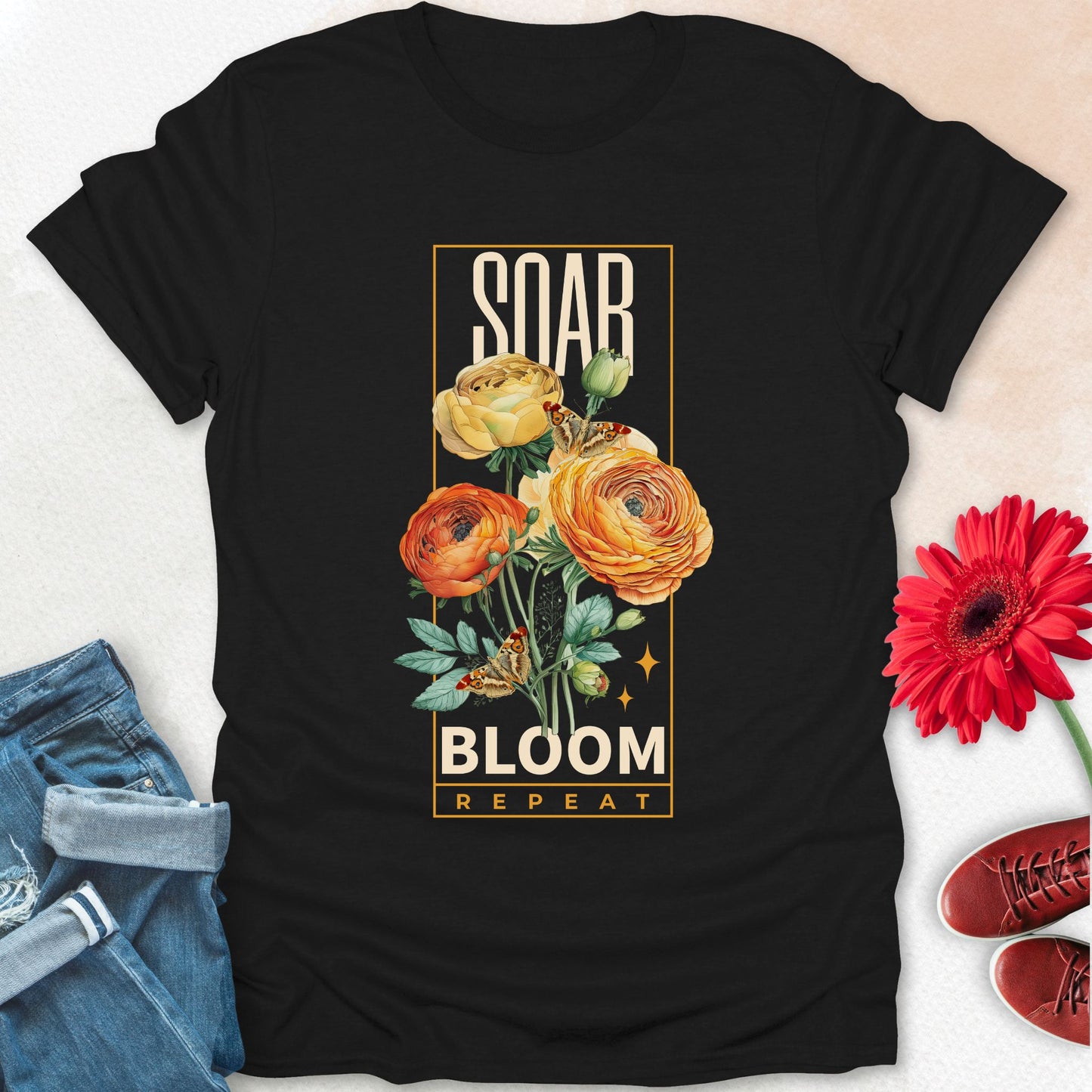 Soar, Boom , Repeat t-shirt.