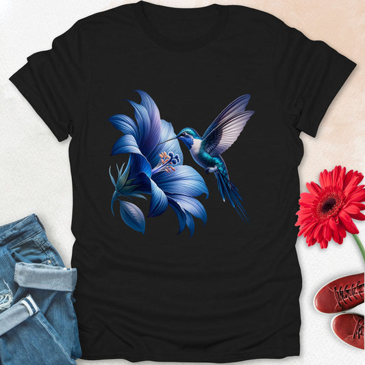 Hummingbird and flower t-shirt.