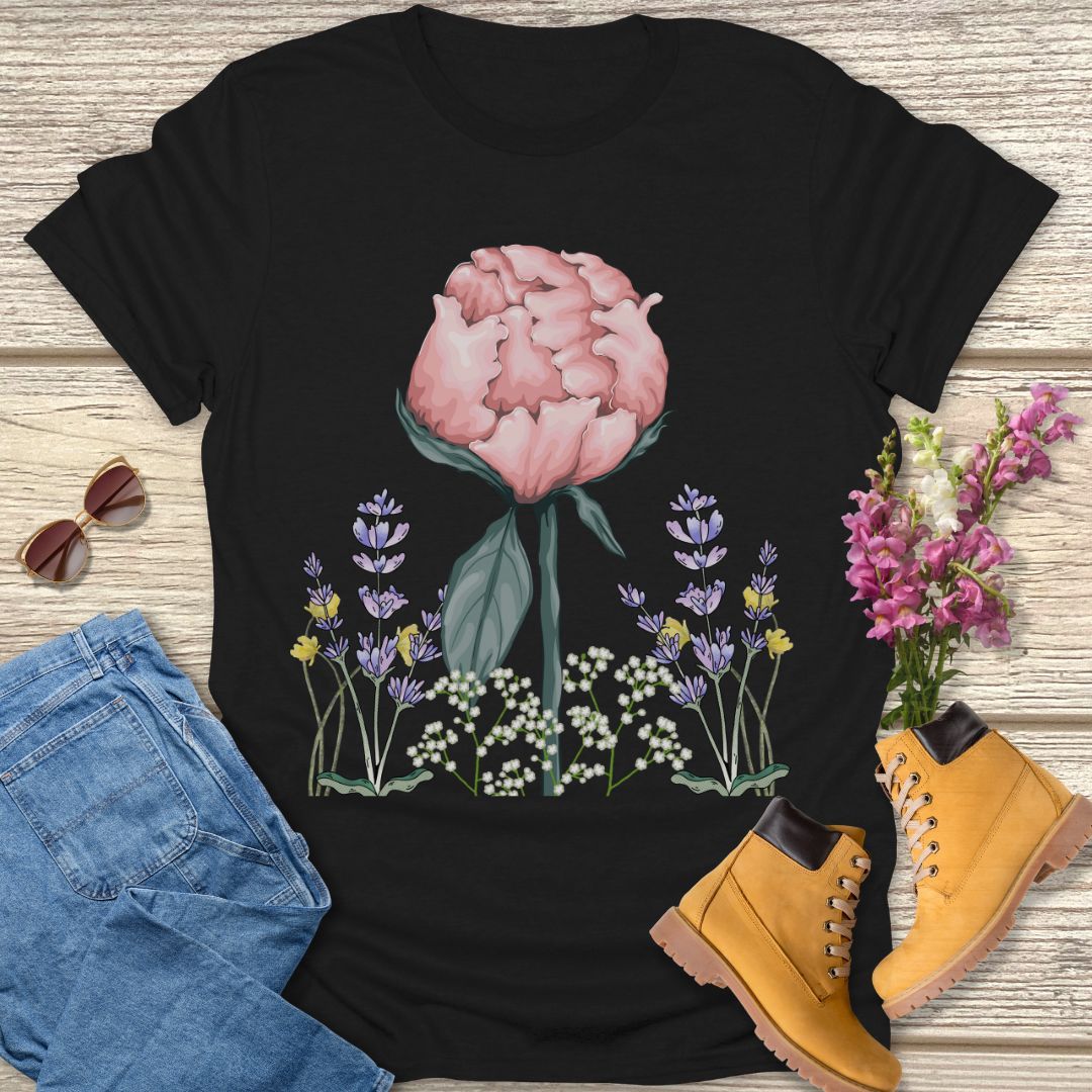 Peony flower design T-shirt
